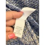 Lucky Brand NEW Womens Blue Striped Cardigan Sweater Wool Blend Fringe Hem Large Photo 4