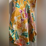 VTG Romantic Moods 90s Y2K Yellow Tropical Floral Cami Slip Mini Dress Photo 12