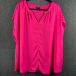 Torrid  Women's Size 3 (3X) Georgette Dolman Blouse Top Hot Neon Pink Flowy Light Photo 2