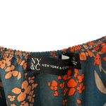 Green & Orange Floral Design Sheer Top NY & Company Shirt Women’s Size Large! Photo 1