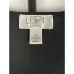 Loft  Black Plunge V-Neck A-Line Slinky Knee Length‎ Dress Size 8P Photo 2