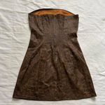 Forever 21 Brown faux distressed leather mini tube dress Photo 2
