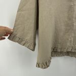 For Cynthia NEW NWT Woman Linen Tunic Top Beige Ruffle Sleeve Hem Size 1X Photo 1