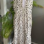 ASOS  White Black Dot high neck Sleeveless Tiered Open Back cotton Maxi Dress 10 Photo 7