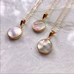 Minimalist Natural Pearl Shell 14k Gold Necklace‎ Gold Photo 9
