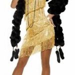 gold one shoulder flapper dress Size M Photo 0