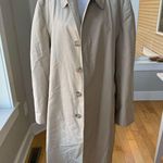 Vintage London Fog Khaki Tan Faux Fur Lined Trench Coat Sz 40 Reg Medium Large Photo 5