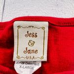 Vtg 80s Jess&Jane Christmas Tree Bells Stockings Red Urgly T Photo 1