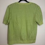 St. John  Collection Green Knit Button‎ Top Size L Short Sleeve Dog Show Photo 4