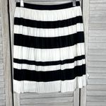 H&M Pleated Mini Skirt Black & White Striped-Small Photo 1
