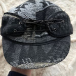 Crown Cap NWT Womens Charcoal Patterned Wool Blend Trapper Hat Size 7 1/2 Gray Photo 0