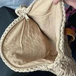 UNBRANDED MACRAMÉ PURSE DOUBLE STRAP VEGAN LEATHER STRAPS FRINGE CLEAN Tan Photo 8