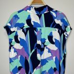 Anthropologie  Hutch Tie Front Top Small Floral Print Button Up Cap Sleeve Blouse Photo 6