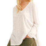 Free People  We The Free On My Mind V Neck Dolman Sleeve Relaxed Shirt White Sm Photo 0