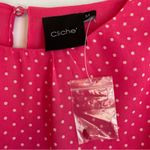 Cliche Bright Pink Ground White Dot Top Women’s Med Elastic Waist/Wrists Tie Photo 4