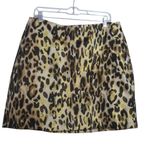 Nine West Jacquard Mini Skirt Leopard Print NWT Size L Photo 1