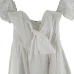 Here Comes the Sun NEW/NWT  White Cotton Eyelet Off-Shoulder Mini Dress Size XS Photo 1