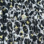 Ruby Rd . Black and yellow leopard cheetah print collared button up blouse Photo 10
