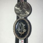 Whiting Davis Co Vintage Floral Engraved Cameo Ring Black Photo 7