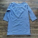 Free Assembly Womens Blue/White Boatneck Mini Stripes Long Sleeve Dress Sz M NWT Blue Size M Photo 6