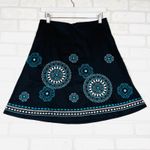 Heart soul Black Embroidered‎ Cotton Blend A-Line Skirt - Bohemian, Casual Size 3 Photo 13