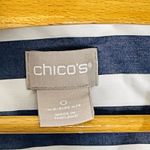 Chico's Chico’s No-Iron Cotton Striped Stain Shield Shirt Navy & White Striped Size 4/6 Photo 4