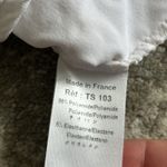 Rayure Paris Top Womens 3 Textured White Shirt Stretch V Neck France Size M Photo 3