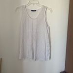 Doe & Rae white with blue polka dots top with pleated detail Photo 11