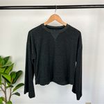 Nike  Yoga Dri Fit Terry Cloth Wide Sleeve Sweatshirt Size S in Charcoal Photo 1