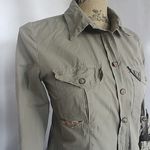 R Jeans Women's Military Style Button Shirt Made in Italy Green Size XS Photo 1