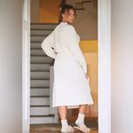 Anthropologie  Daily Practice Cowl Neck Midi Dress Cream Sweater Dress Size XS Photo 4