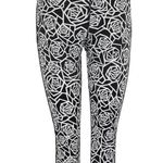 Lululemon Real Quick Crop Posey Black White Floral w/ Mesh Size 4 Photo 2