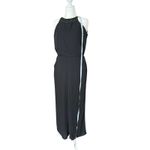 Eight Sixty Sleeveless Black Jumpsuit Women's Size M Beaded High Neck Glam Photo 2