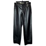 Levi's  Pants Women 26 Black Faux Leather Baggy Dad Mid Rise Straight Leg NWT Photo 1