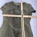 Toccin NY Dress Womens 8 Olive Green Short Sleeve Zip Front Fitted Sheath Career Photo 6