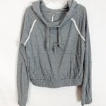 Free People Pullover Gray Cropped Hoodie Size XS Oversized Boxy Fit Photo 0