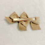 Japanese Light Beige Neutral Y2K Cottagecore Hair Clip Bow Accessory Tan Photo 4