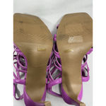 Anne Michelle Womans Strappy Slipon Sandals 8.5 Purple Open Square Toe Stiletto Photo 6