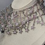 Statement Silver and Pink Crystal Stars Choker Necklace Photo 4