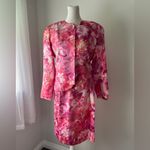 Vintage ‘90s Anne Crimmins for Umi Collections 100% Silk Floral Print Skirt Suit Pink Size 8 Photo 1