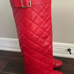 Red Knee High Boots size 6 new Photo 0