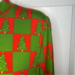 Modcloth Checkered You Got This Mock Nexk Top Knit Christmas Trees Green Red L Photo 6