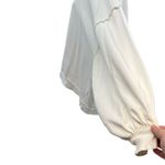 Free People  Trish Sweatshirt Cotton Cropped Balloon Sleeve White Size‎ Medium Photo 7