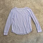 American Eagle  lilac purple waffle knit long sleeve Sz L Photo 1