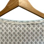 MISS ELAINE Flannel Long Nightgown Lounge Sz L White Floral Print Round Neck Size L Photo 4