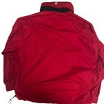 CHAPS Vintage 90s Ralph Lauren Blue/Red 1/4 Zip Pullover Hooded Jacket Large Photo 1