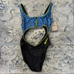 Nike L One-Piece Swimsuit Blue/Black/Neon Yellow Photo 1