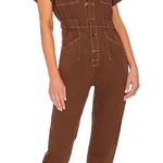 Free People We the Free Brown Marci Jumpsuit in Pinecone Size XS Photo 0