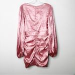 NWT SHOWPO | Pink Richmond Long Sleeve Ruched V Neck Sexy Mini Dress Sz. 8 Photo 5