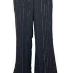 Bisou Bisou black wide leg pants w/colorful contrasting pinstripes. Size 10. EUC Photo 0